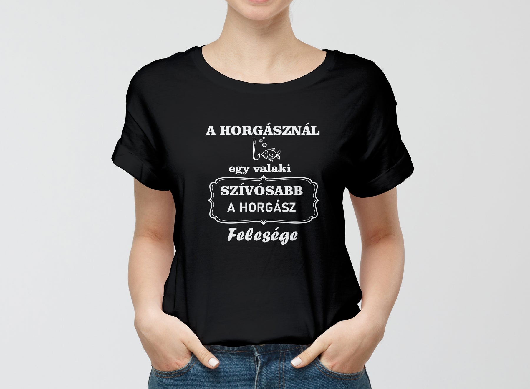 Horgászos póló női