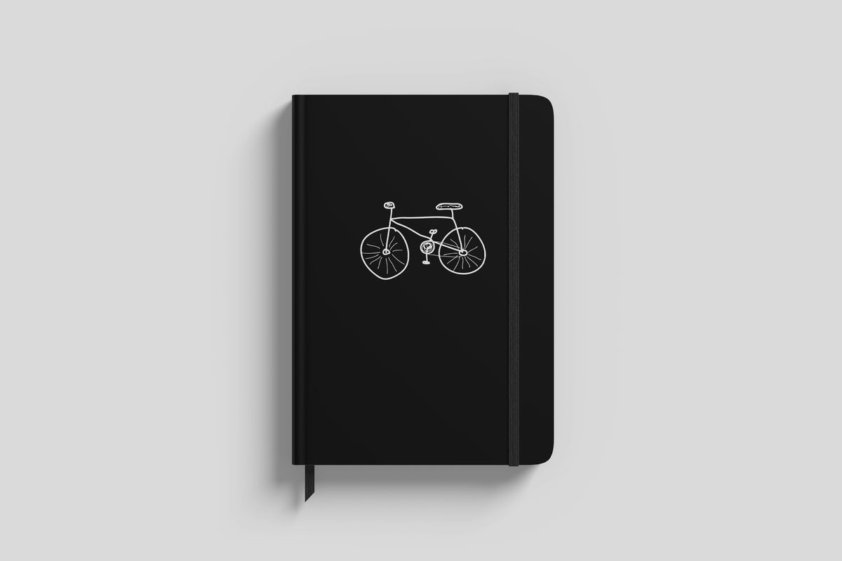 Biciklis  notesz fekete - biciklis hobbi füzet