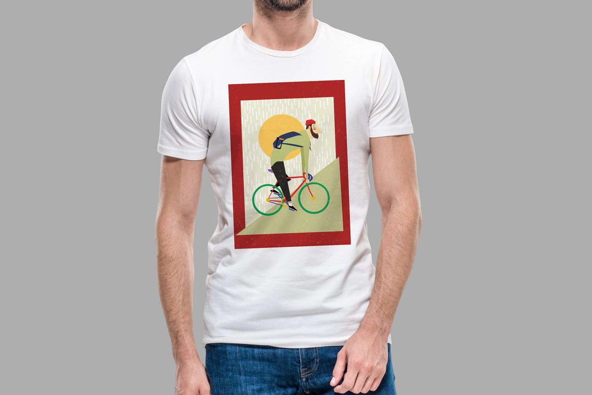 Biciklista póló bordó kerettel biciklis hobbi póló