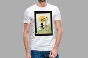 Biciklista póló fekete kerettel - biciklis hobbi póló