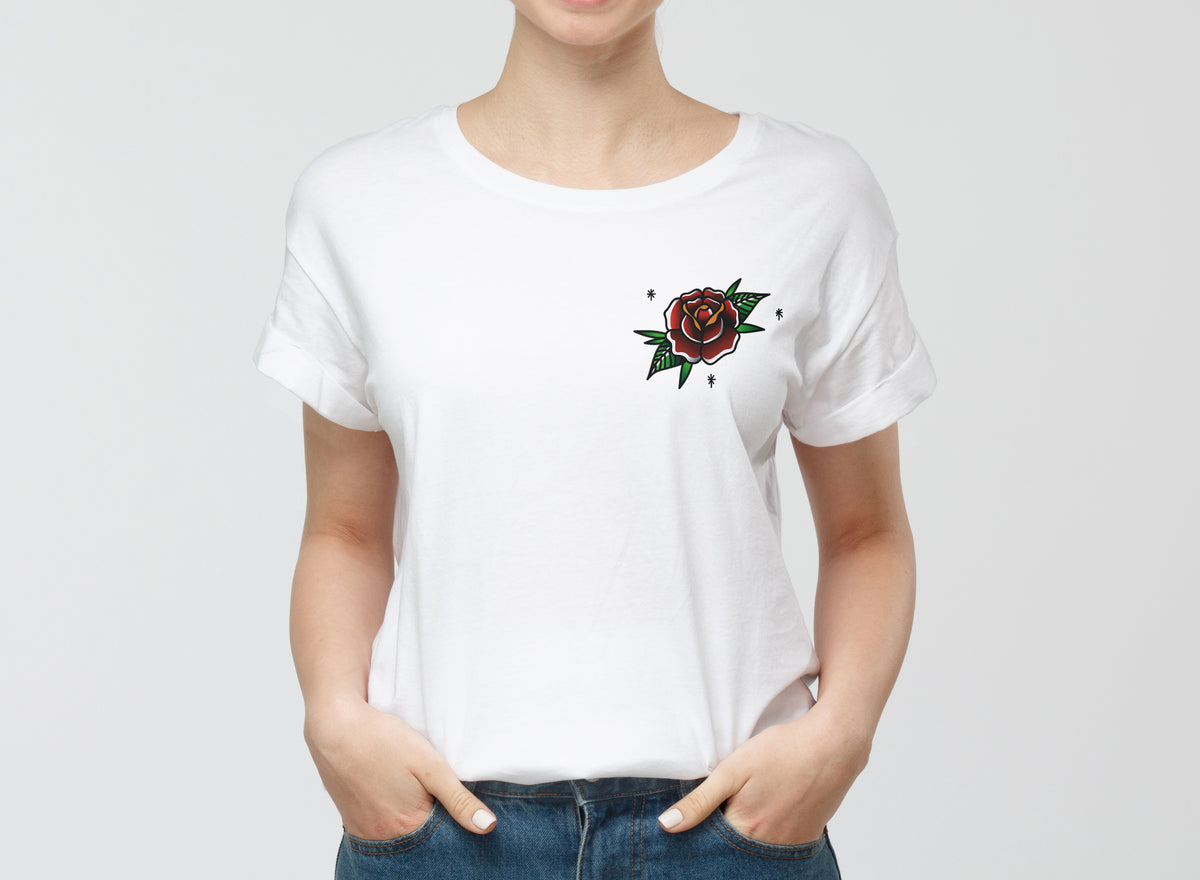 Rózsa szíven női póló